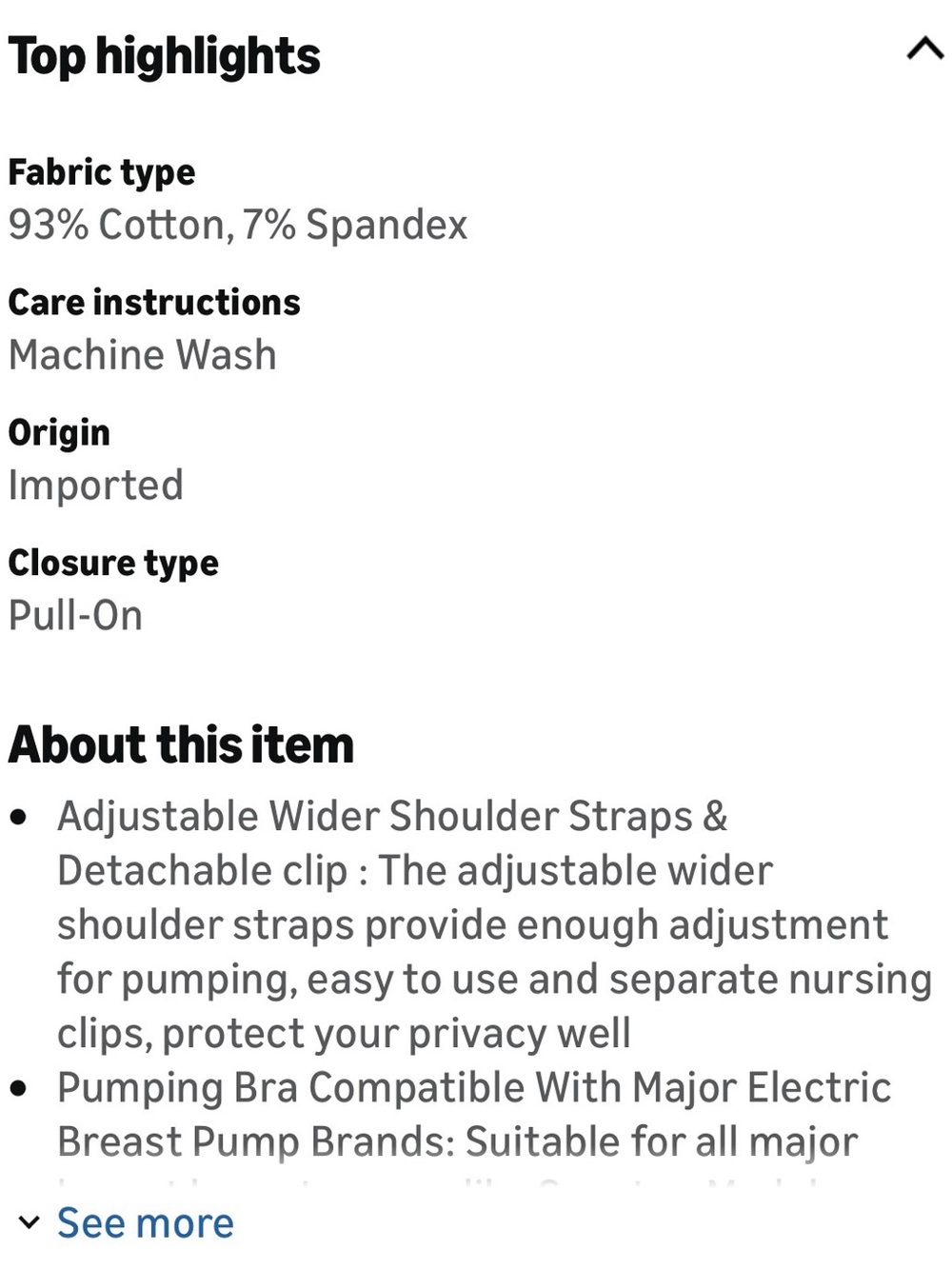 Hands-Free Pumping Nursing Bra - Black 2 in bundle - Picture 4 of 5